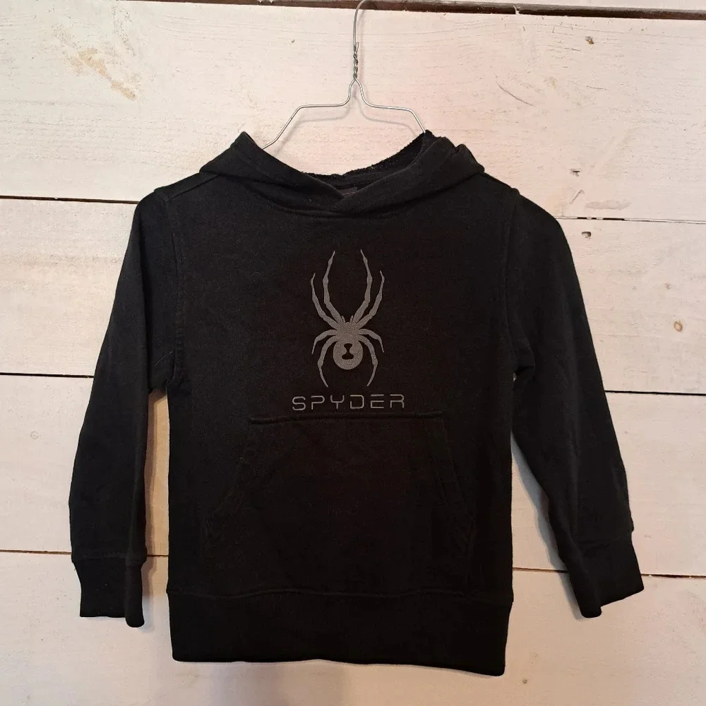 Spyder Youth Boys Hoodie Sweatshirt Size XS (5) Camp Long Sleeve Pullover Black